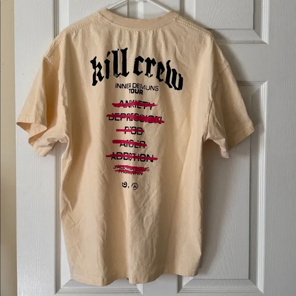 Kill Crew RELAXED FIT INNER DEMONS TOUR T-SHIRT - CREAM - Picture 4 of 4